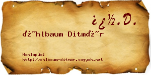 Öhlbaum Ditmár névjegykártya